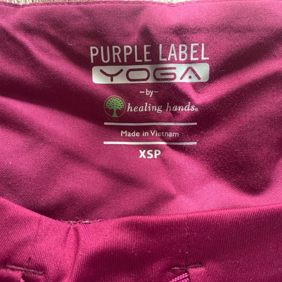Healing hands petite scrub pants XSP style 9141P. Wine color. Purple label yoga - Picture 1 of 5